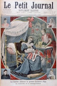 La zarina amamantando a la Gran Duquesa Olga de Rusia, 1895