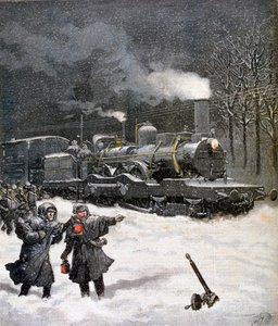 Tren bloqueado por la nieve, Francia, 1892 de Henri Meyer