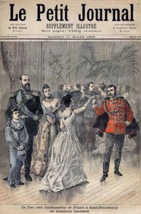 El Zar Alejandro III en el Embajador de Francia El Conde de Montebello en San Petersburgo en 1893. Rejilla de honor. Portada de Le Petit Journal 1893 de Henri Meyer
