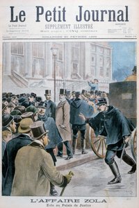 Asunto Émile Zola, siendo llevado al Palais de Justice, París, 1898
