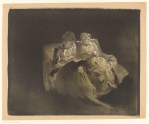 Dos mujeres leyendo en un banco de Henri Patrice Dillon