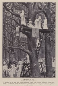 Druidas cortando el muérdago en el sexto día de la luna