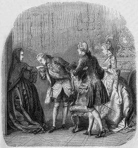 La princesa de Lamballe, el rey Luis XV, Luis de Richelieu, la condesa Juana de Barry... de Henri Philippoteaux