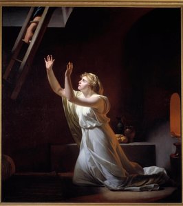 La tortura de una vestal. Una vestal, sacerdotisa romana comprometida a la castidad, enterrada viva por su ofensa. Pintura de Henri Pierre Danloux (1753-1809) 1790 de Henri Pierre Danloux