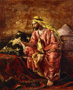 Un árabe leyendo una carta de Henri Pierre Hippolyte Dubois