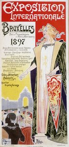 Cartel de la Exposición Internacional de Bruselas 1897 por Henri Privat Antoine Theodore Livemont (a veces llamado Privat-Livemont) (1861-1936) de Henri Henri Antoine Théodore Livemont