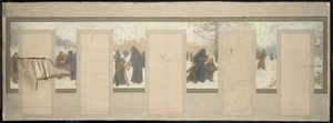Boceto para el Ayuntamiento de Bagnolet: Paisaje de invierno de Henri Rachou