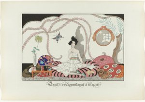 ¡Medianoche! (...) o el piso de moda (título sobre el objeto)
Le Bonheur du Jour ou Les Graces à la Mode (título de la serie) de Henri Reidel