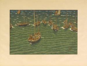 Barcos fondeados en Tréboul de Henri Rivière