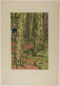 Lavadero bajo los árboles en Loguivy de Henri Rivière