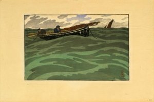 Pescadores en el mar (Loguivy) de Henri Rivière