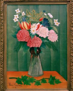 Ramo de flores con rama de hiedra de Henri Rousseau