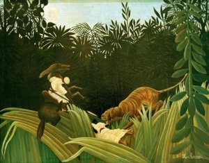 Exploradores atacados por un tigre de Henri Rousseau