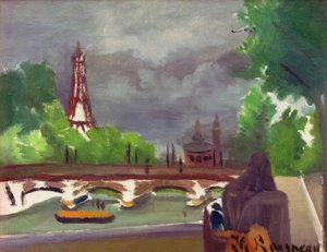 Esbozo, vista de la Torre Eiffel y el Trocadero
