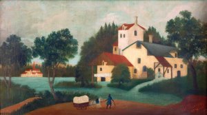 El carruaje frente al molino de Henri Rousseau