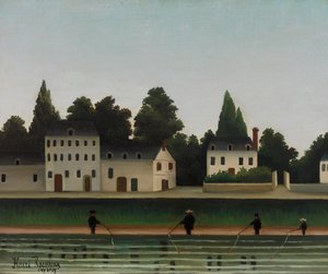 paisaje y cuatro pescador