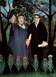 El poeta y su musa. Retrato de Guillaume Apollinaire y Marie Laurencin, 1909 de Henri Rousseau