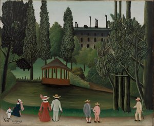 Vista del Parque Montsouris, el Kiosco de Henri Rousseau