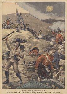 Captura de una batería de cañones británica por los bóers en Sudáfrica