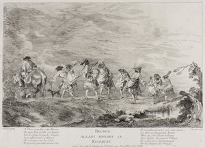 Reclutas yendo a unirse al regimiento, 1717?-26 de Henri Simon Thomassin
