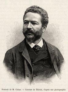 Retrato de Jules Claine (1856-1939), explorador y diplomático, autor de la historia. Grabado de Thiriat para ilustrar la historia 
