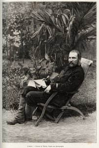Retrato del autor Dr. Charles Edouard Hocquard (1853-1911), médico mayor de 1ª clase. Grabado por Thiriat, para ilustrar la historia “Treinta meses en Tonkín” de Dr. Charles Edouard Hocquard (1885) de Henri Thiriat