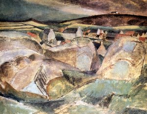 Pueblo entre las rocas, 1910 de Henri Victor Gabriel Le Fauconnier
