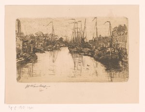 Canal de la ciudad de Henri Wouters (signed by artist)