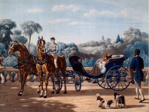 Caballo y carruaje, primera mitad del siglo XIX