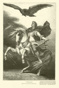Julio César a caballo con un águila imperial sobre él de Henri de (after) Montaut