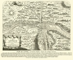 Plano de la ciudad romana de Lutecia, sitio del París moderno