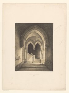 Interior de un convento con dos monjes al fondo
Couvent de Carmes, Rouen (título en el objeto) de Henri de Boug d