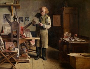 El impresor de planchas (óleo sobre lienzo) de Henri de Braekeleer