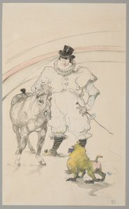 En el circo: poni amaestrado y babuino de Henri de Toulouse-Lautrec