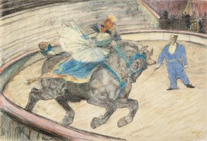 En el circo: trabajo en la pista de Henri de Toulouse-Lautrec
