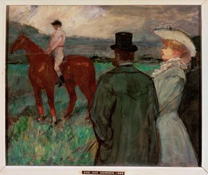 En las carreras (pintura sobre lienzo) de Henri de Toulouse-Lautrec