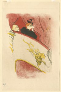 Balcón con una máscara grotesca dorada de Henri de Toulouse-Lautrec