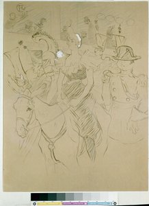 Carnaval en el Moulin Rouge: la entrada de Cha-u-kao, c.1896 de Henri de Toulouse Lautrec