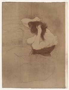 Elles: Mujer Peinando su Cabello de Henri de Toulouse-Lautrec