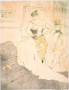 Mujer en corsé, conquista de paso de Henri de Toulouse-Lautrec