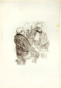 Georges Clemenceau y el optometrista, Mayer, de Au Pied du Sinaï de Henri de Toulouse-Lautrec