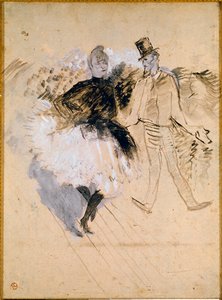 Goulue y Valentin le Desosse en el Moulin de la Galette de Henri de Toulouse Lautrec