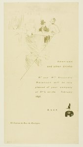 Invitación para el Sr. y la Sra. Alexandre Natanson de Henri de Toulouse-Lautrec