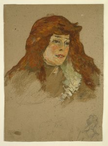 Mme Lili Grenier (recto); Paisaje con iglesia (verso) de Henri de Toulouse-Lautrec