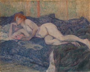 Desnuda acostada en un sofá de Henri de Toulouse-Lautrec