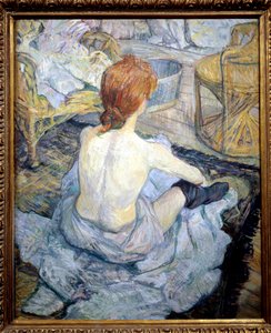 Pelirroja (El aseo). Pintura de Henri De Toulouse Lautrec