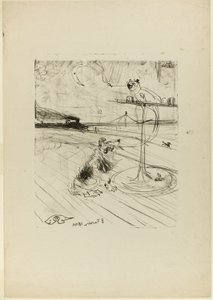 El perro y el loro de Henri de Toulouse-Lautrec