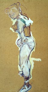 Trapecista ajustando su camisa de Henri de Toulouse Lautrec