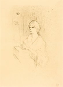 Yahne in His Box (Yahne en su camerino) de Henri de Toulouse-Lautrec