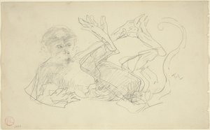Un mono jugando de espaldas, 1880 de Henri de Toulouse Lautrec